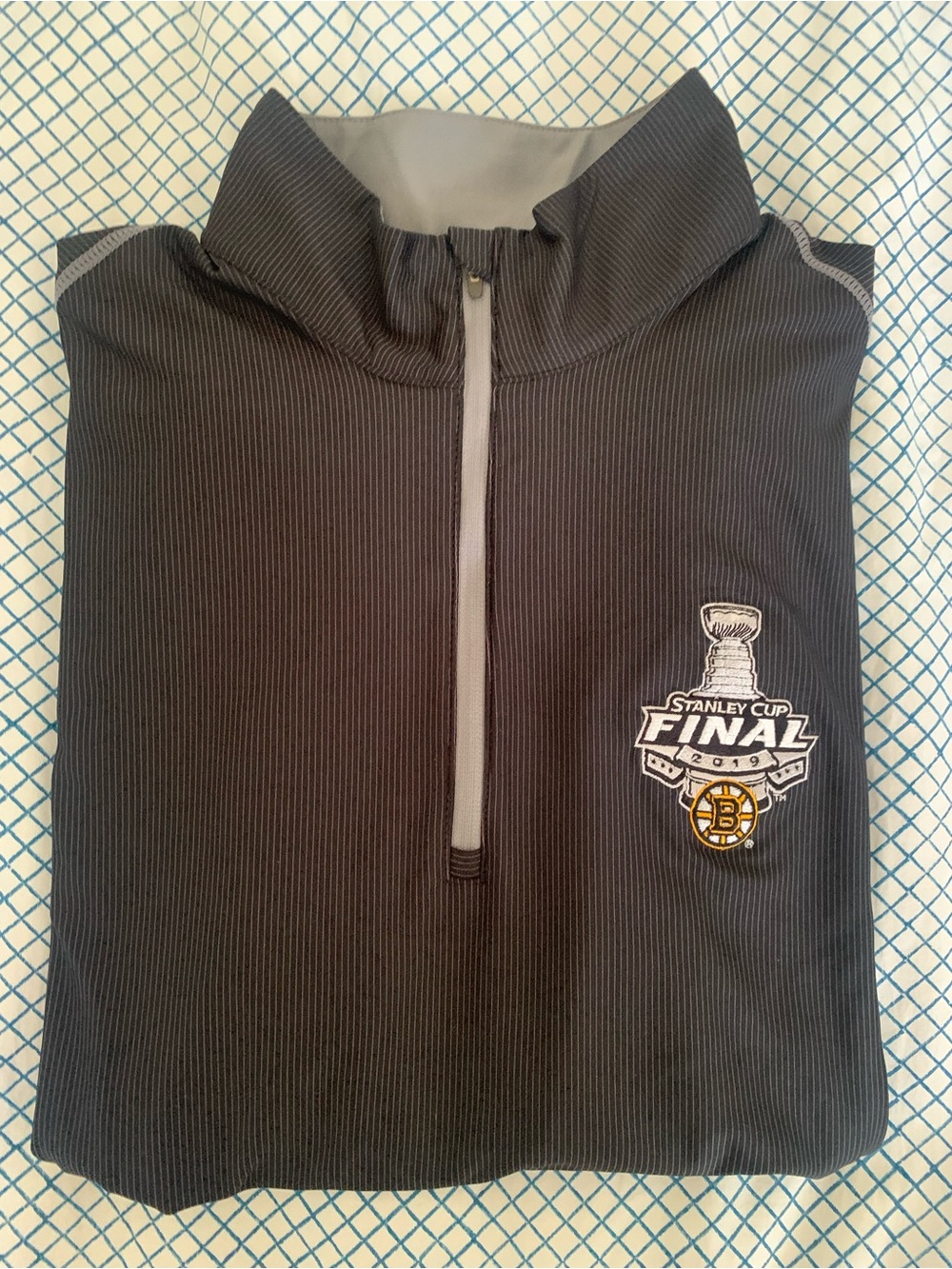 NHL Boston Bruins Stanley Cup Final Black Quarter-Zip Pullover Antigua size XL